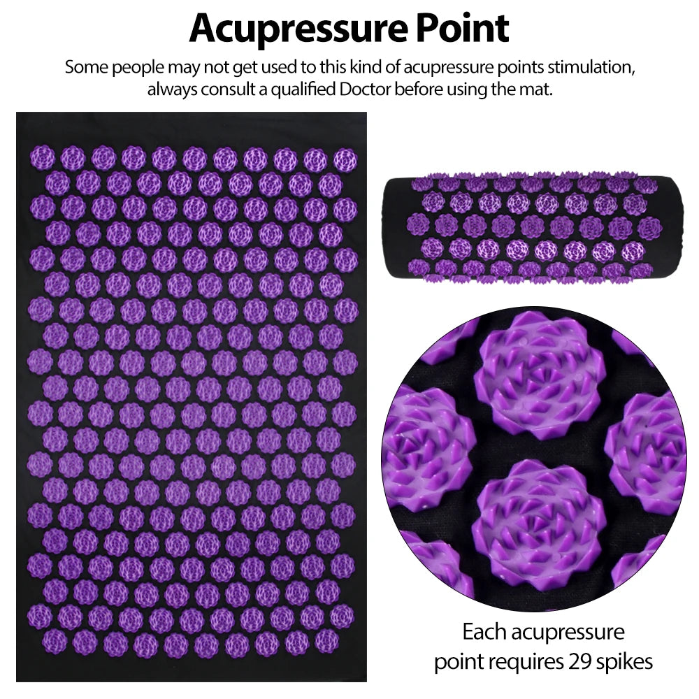 Yoga Acupressure Massage Mat Set
