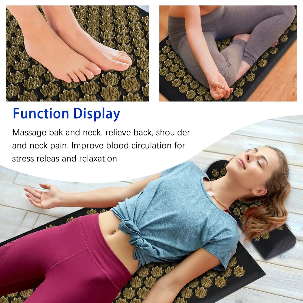Yoga Acupressure Massage Mat Set