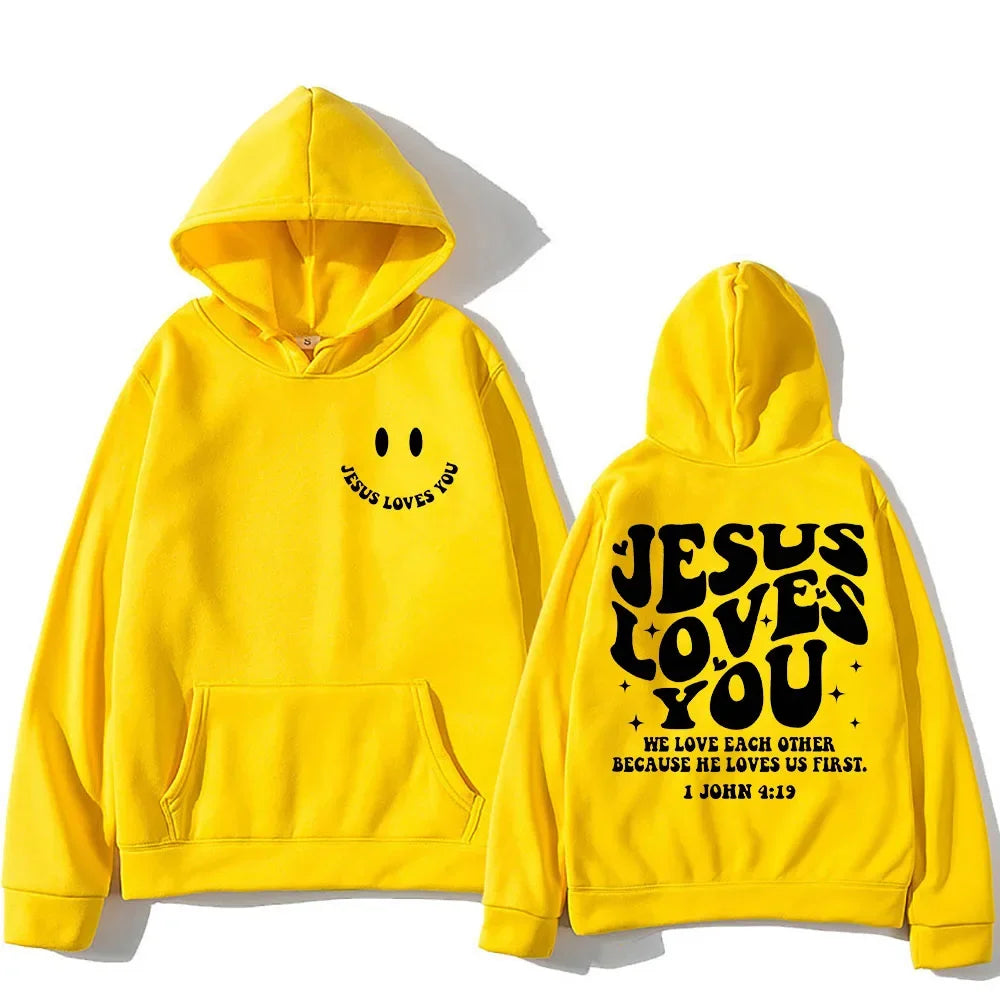 'Jesus Loves You' Print Pullover Hoodie #2 (Christian Apparel)