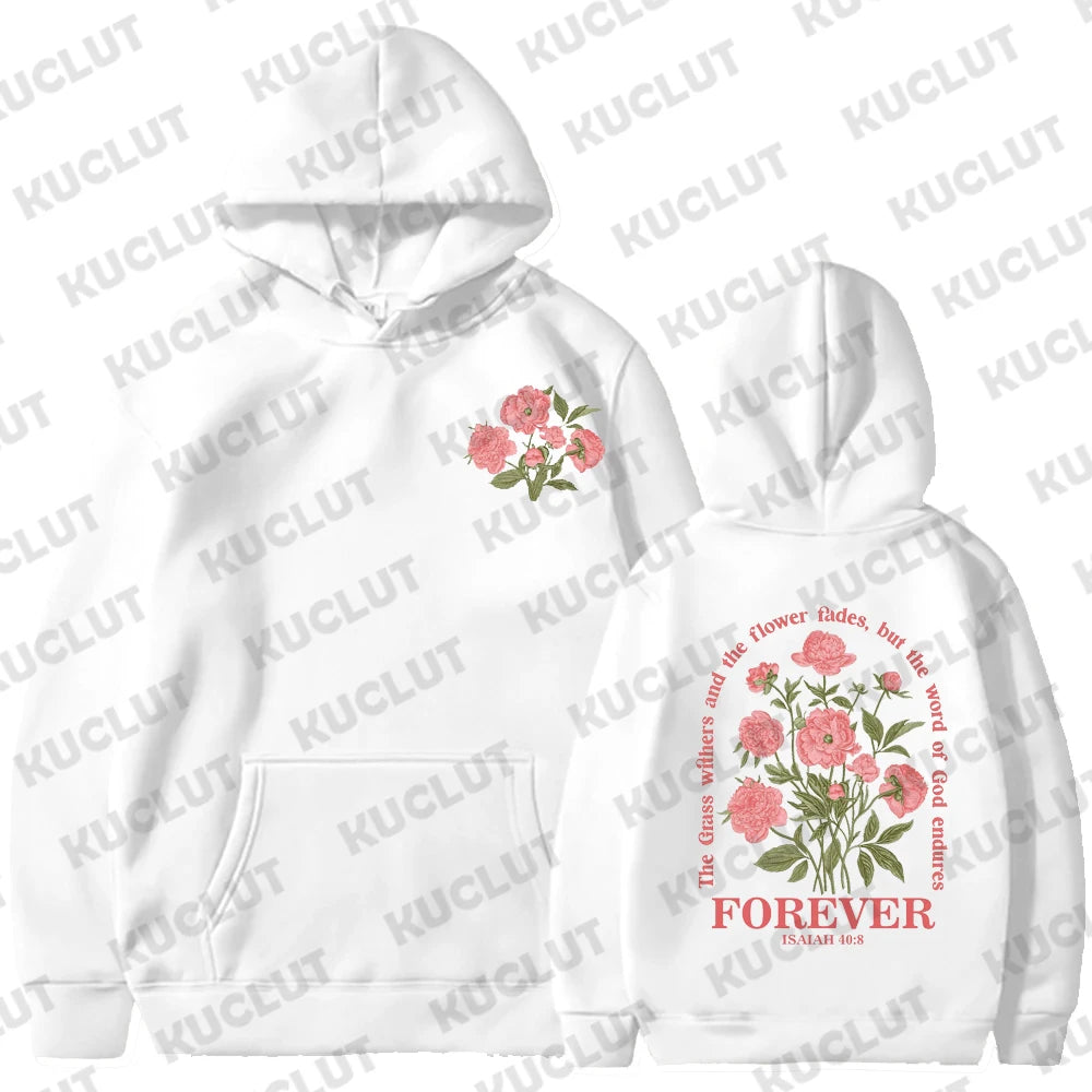 Floral Faith-Based Pullover Hoodie (Christian Apparel)
