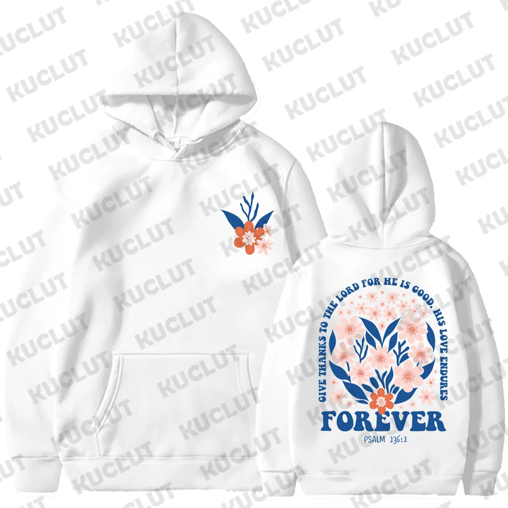 Floral Faith-Based Pullover Hoodie (Christian Apparel)
