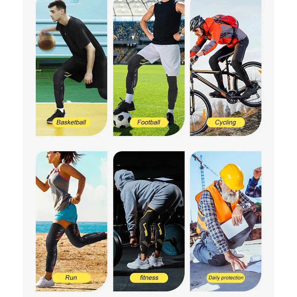 Long Leg Compression Sleeve + Anti-Collision Knee & Calf Pads