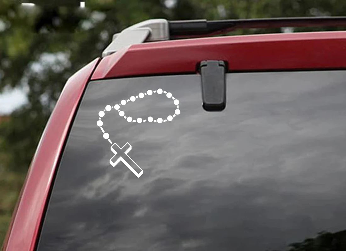 Cross Chain Vinyl Decal Car Sticker