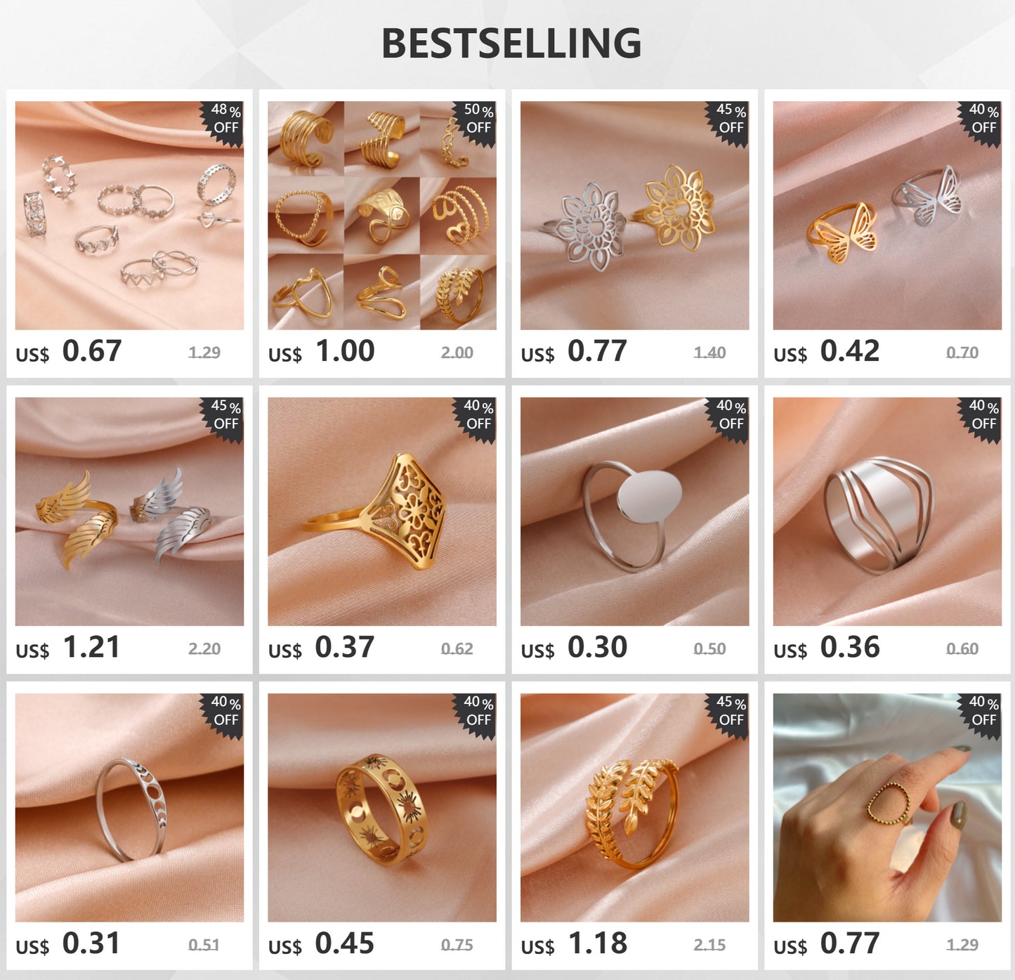Open Heart-Cross Ring