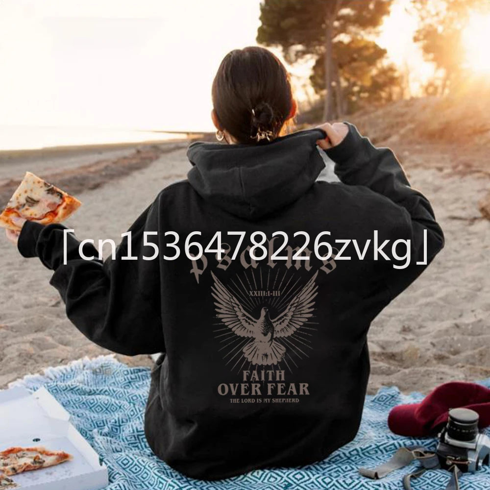 'Faith Over Fear' Pullover Hoodie w/Dove Print