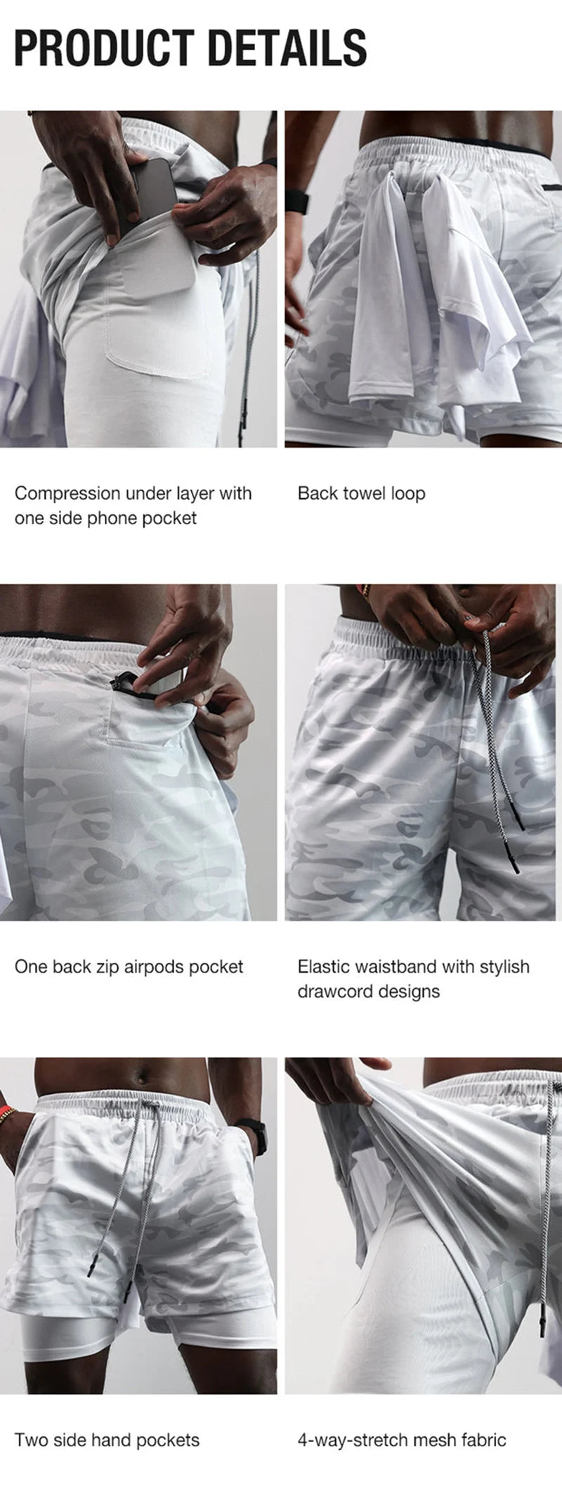 2-in-1 Men's Performance Angel Cross Shorts (Bible Printed)