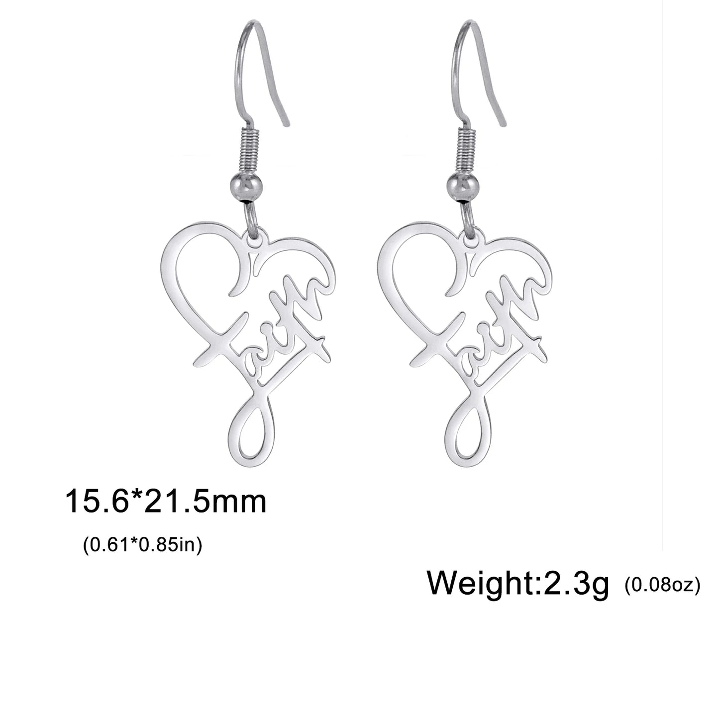Faith Heart Earrings