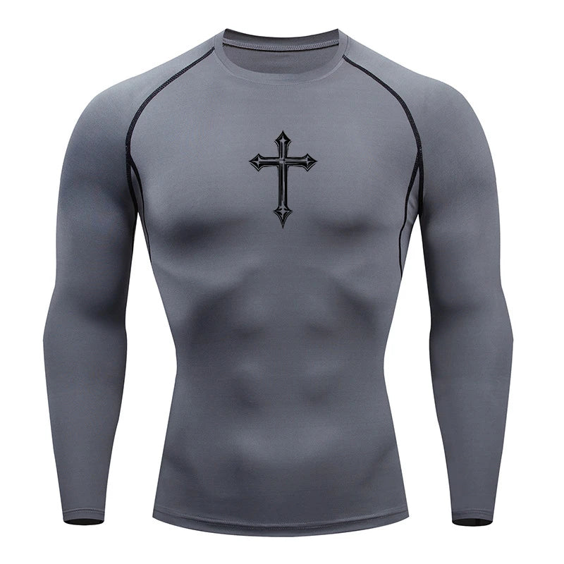 Cross-Print Compression Tee