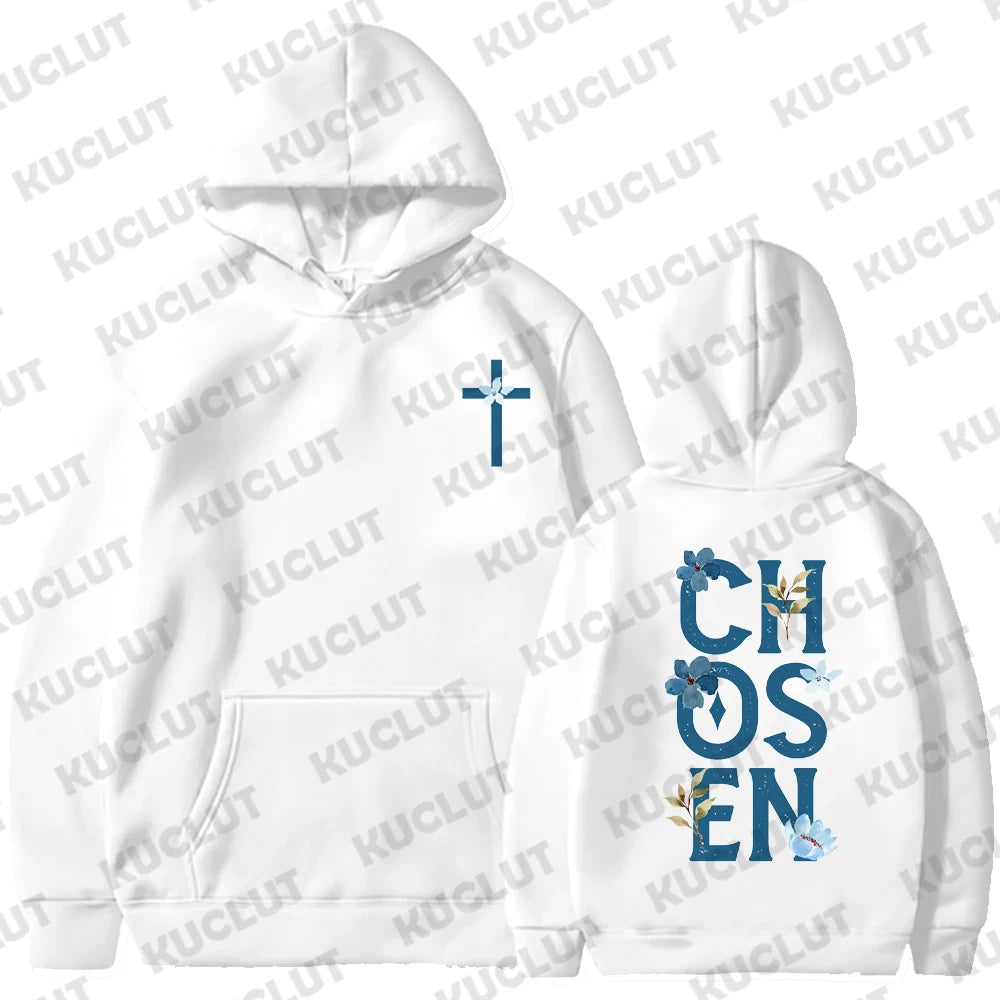 Floral Faith-Based Pullover Hoodie (Christian Apparel)