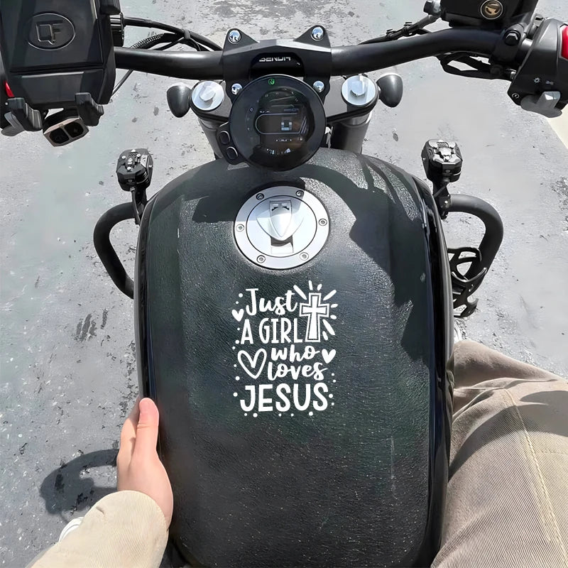 "JUST A GIRL Who Loves Jesus" Vinyl Decal Car Sticker