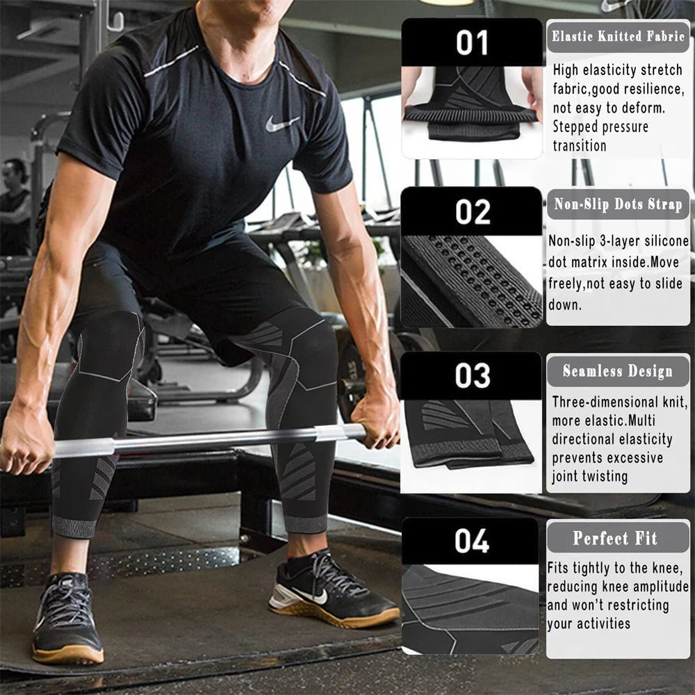 Long Leg Knee Brace Compression Sleeves