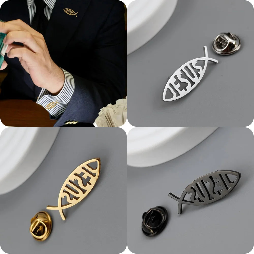 Stylish "Jesus Fish" Brooch