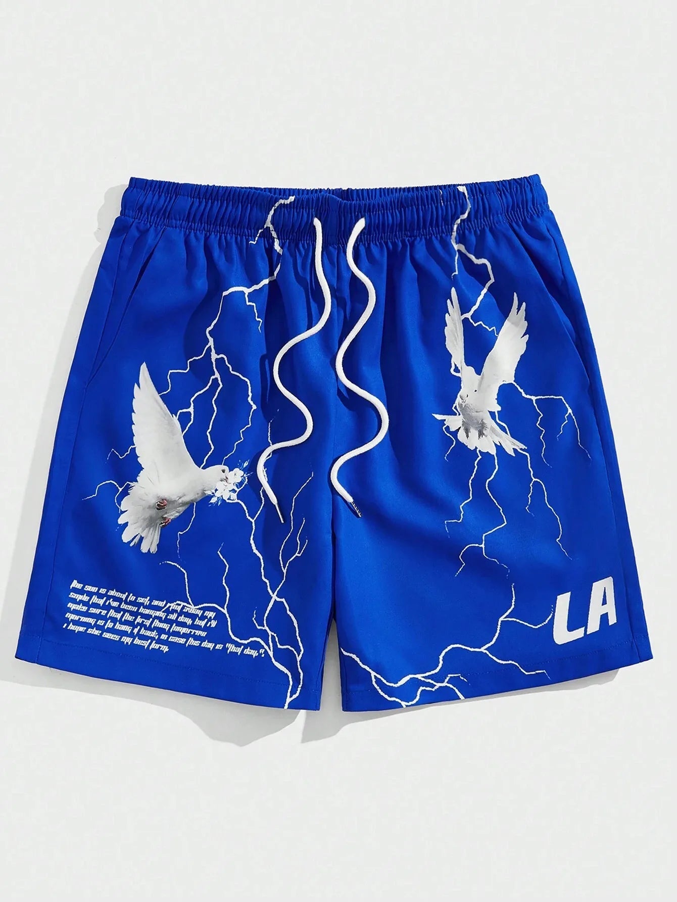 Pigeon & Slogan Graphic Fitness Shorts