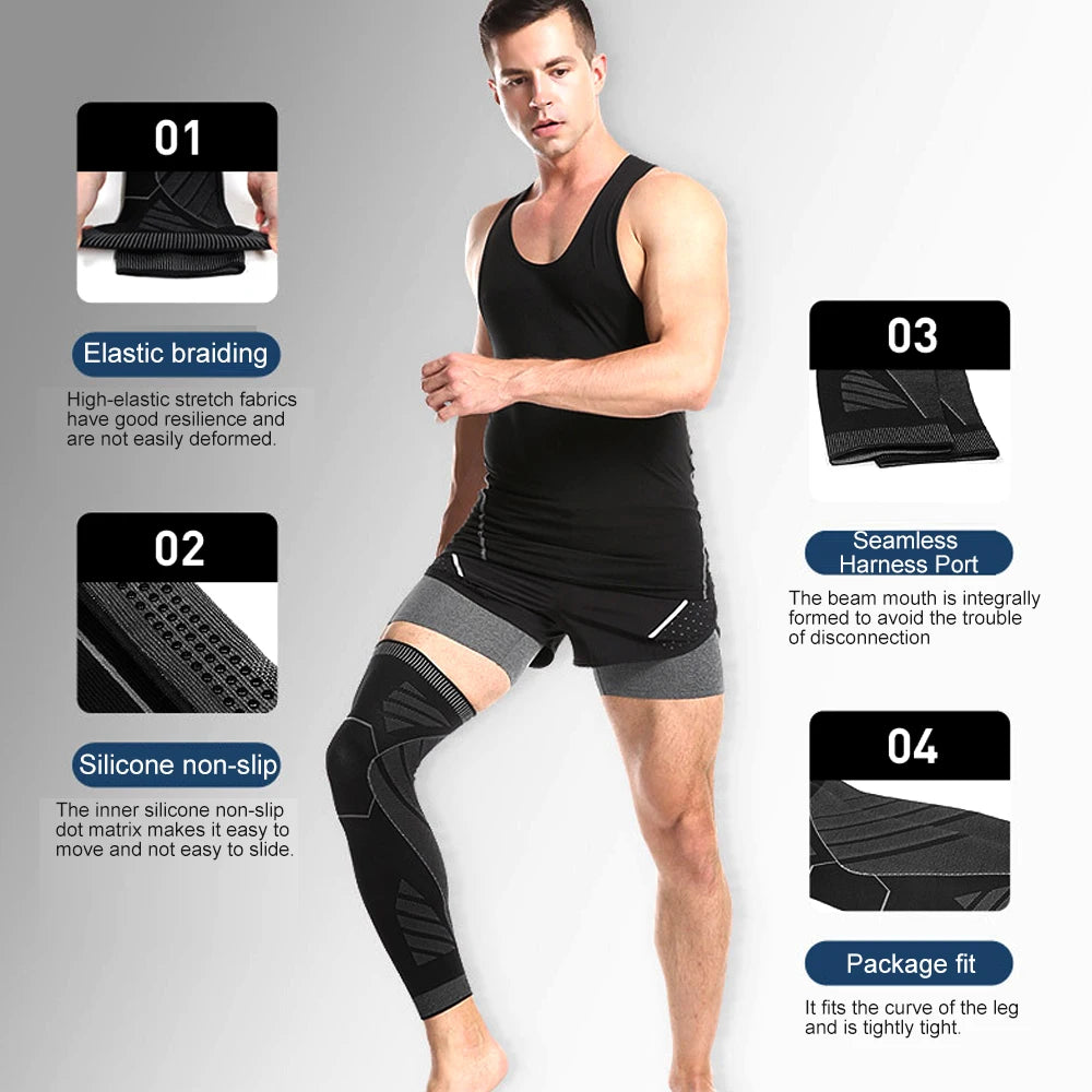 Long Leg Knee Brace Compression Sleeves