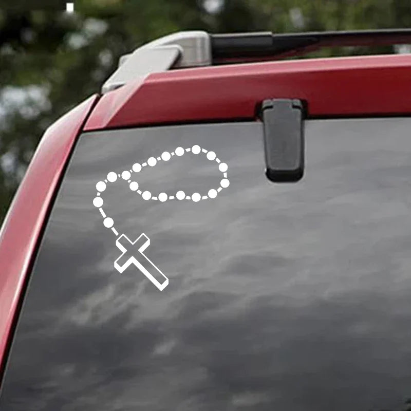 Cross Chain Vinyl Decal Car Sticker
