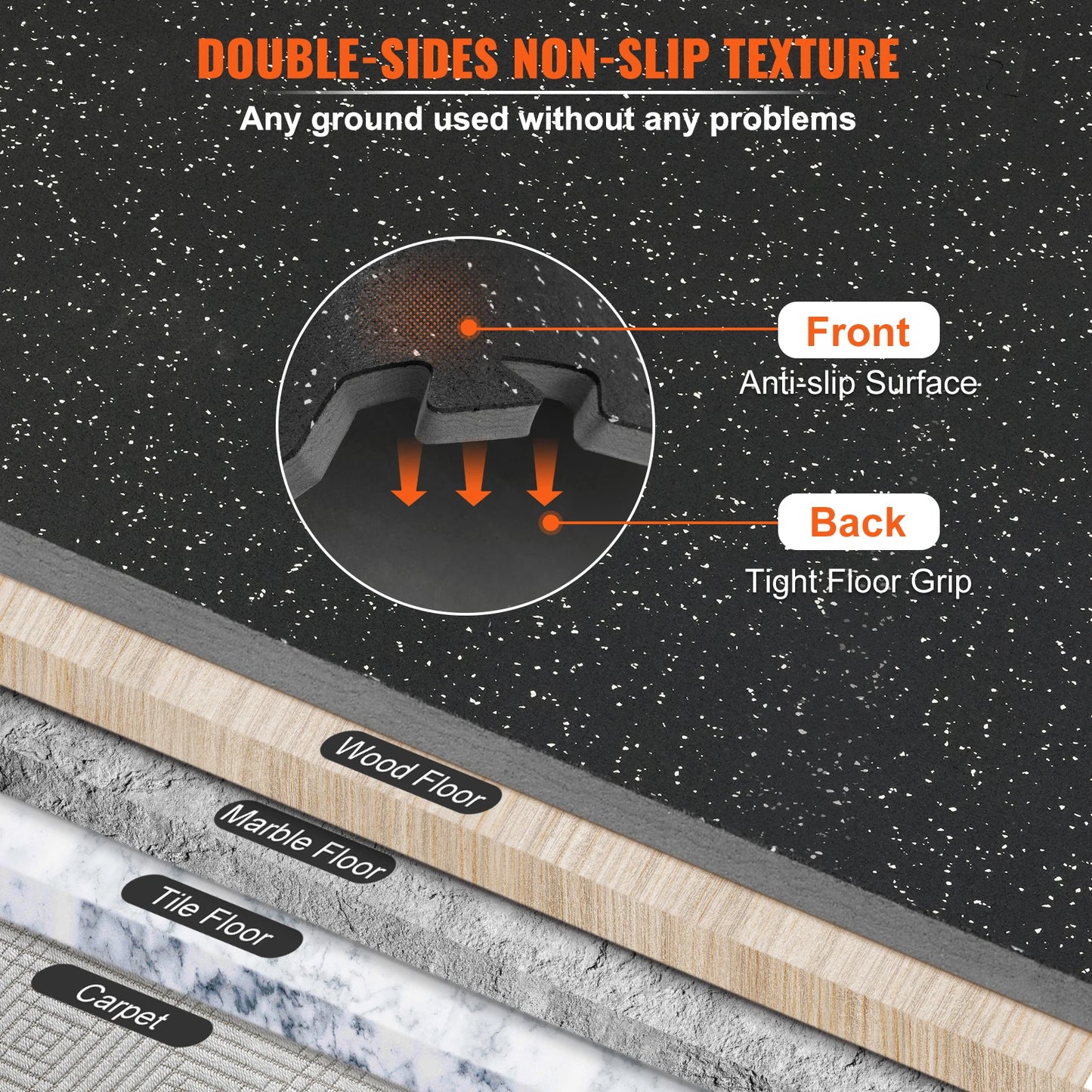 Rubber Top Interlocking Exercise Mats (Waterproof)