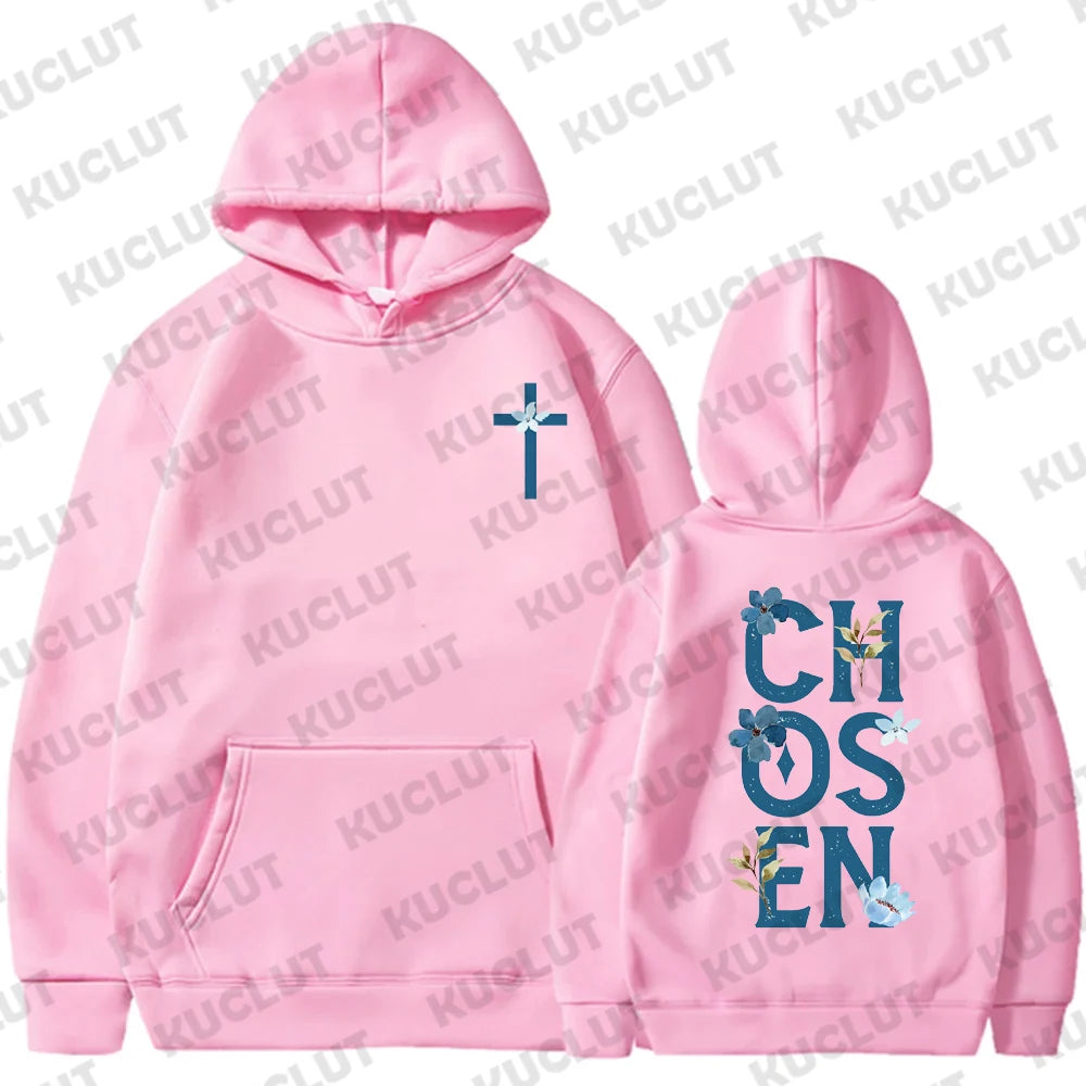 Floral Faith-Based Pullover Hoodie (Christian Apparel)