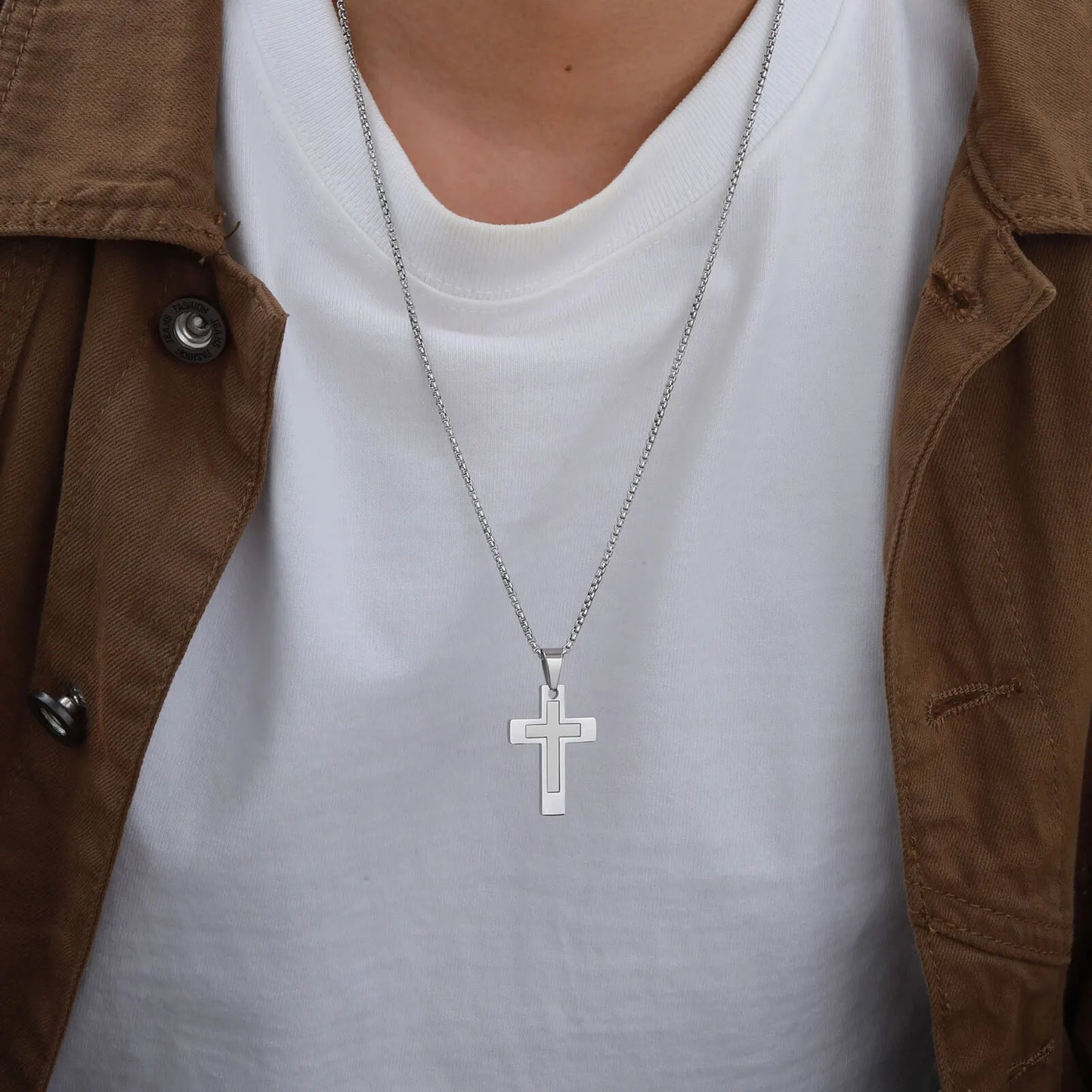 Stainless Steel Cross Pendant Necklace