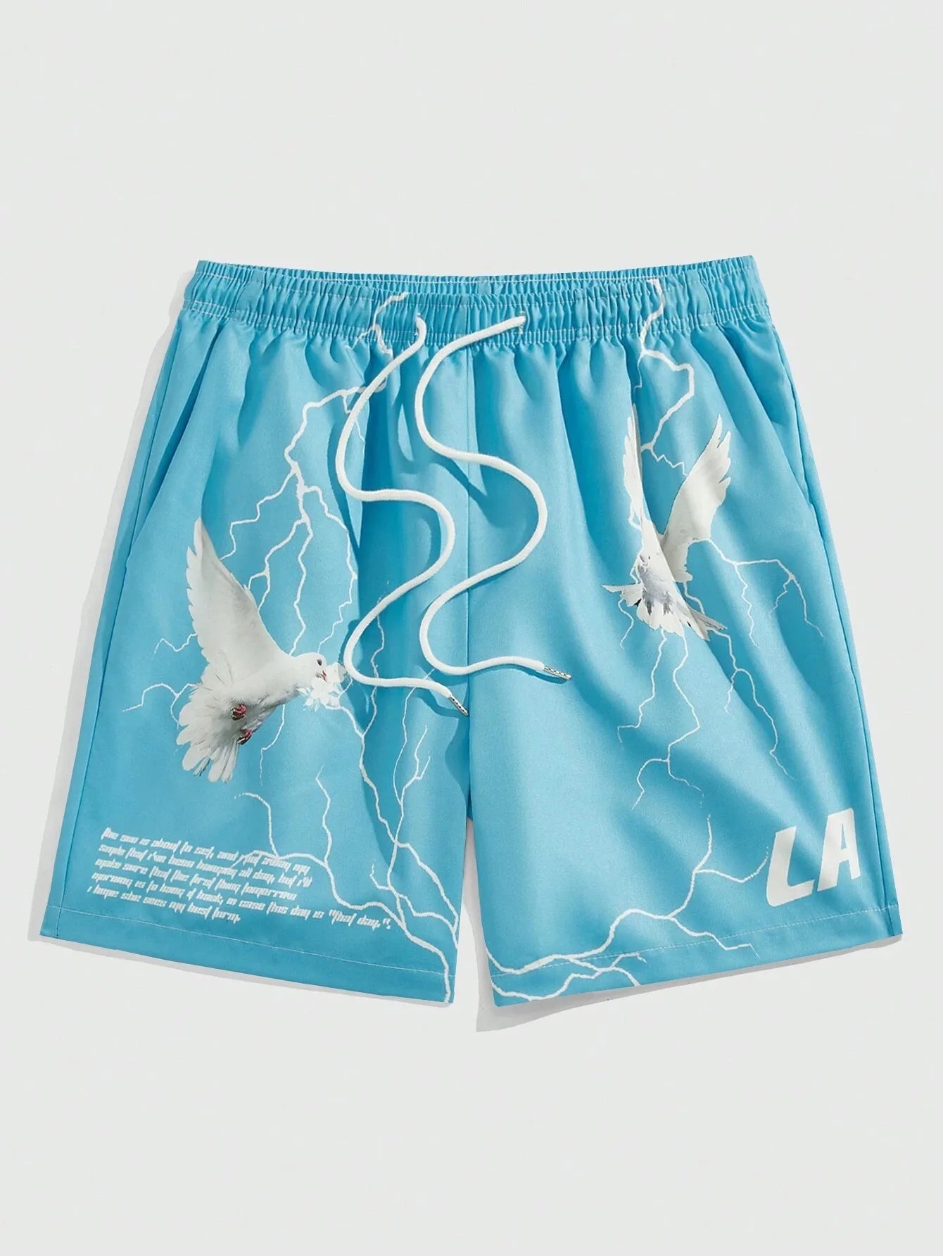 Pigeon & Slogan Graphic Fitness Shorts