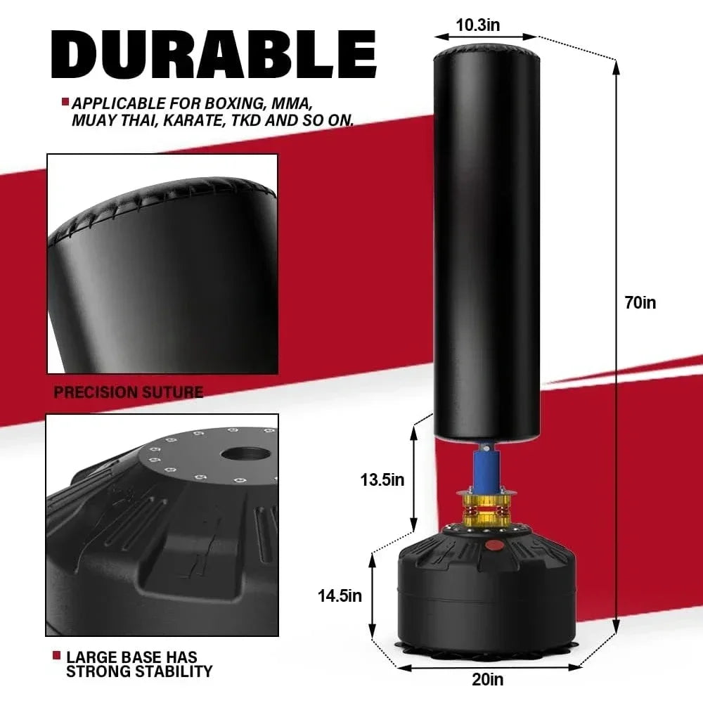 Heavy Boxing Bag 70" w/Weighted Stand