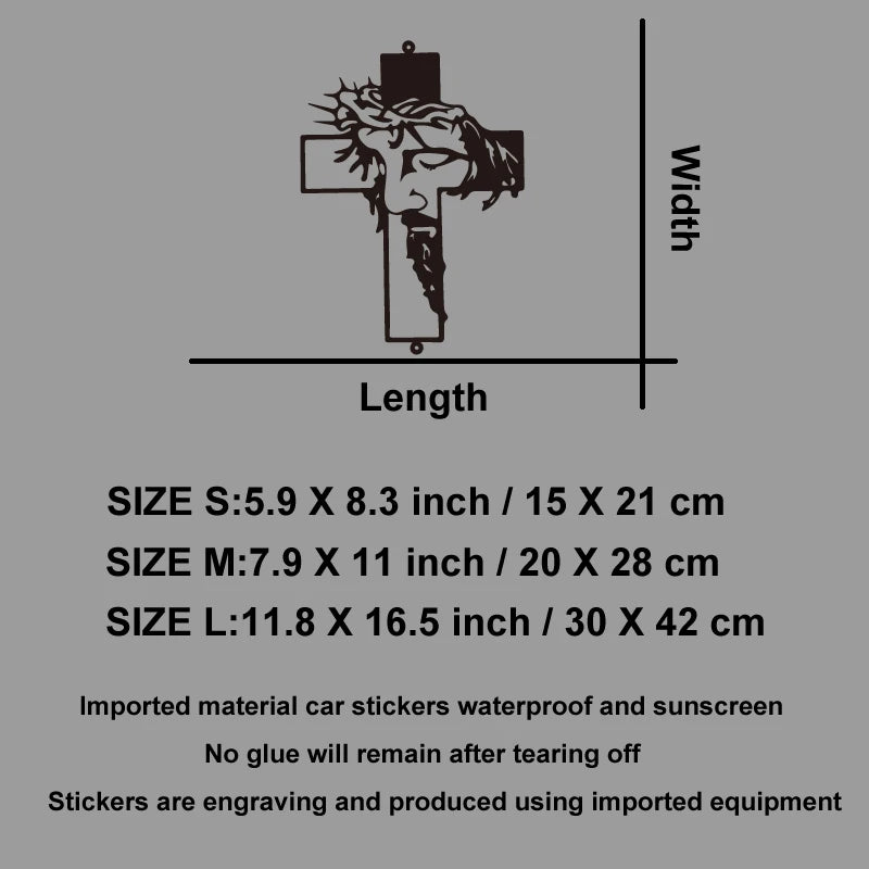 Jesus Cross Vinyl Decal Car Sticker