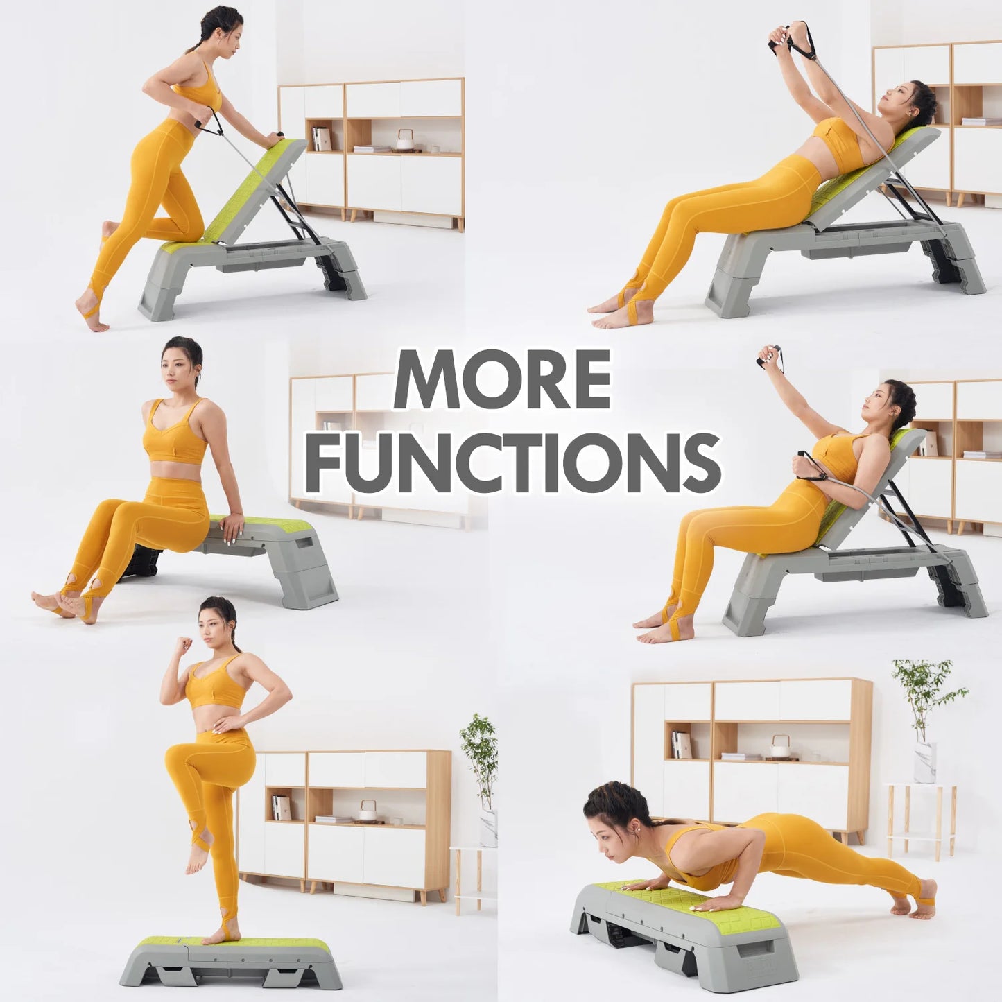 Multifunctional Adjustable Dumbbell Bench Deck w/Cable Workout