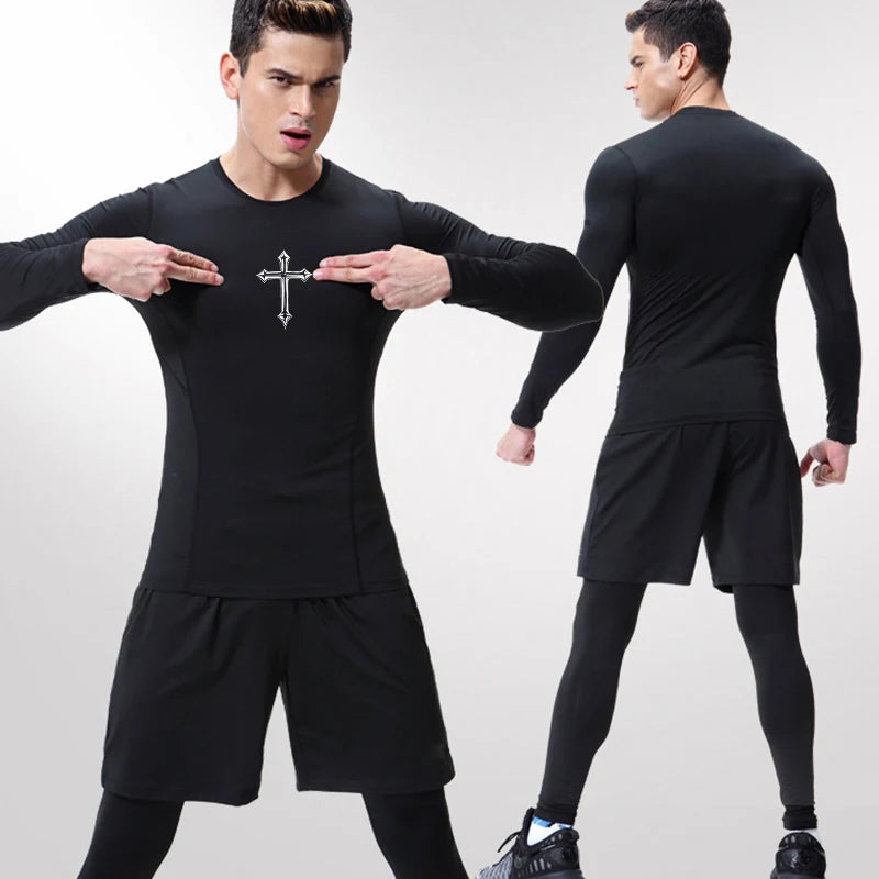 Cross-Print Compression Tee