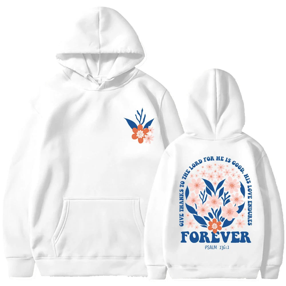 Floral Faith-Based Pullover Hoodie (Christian Apparel)