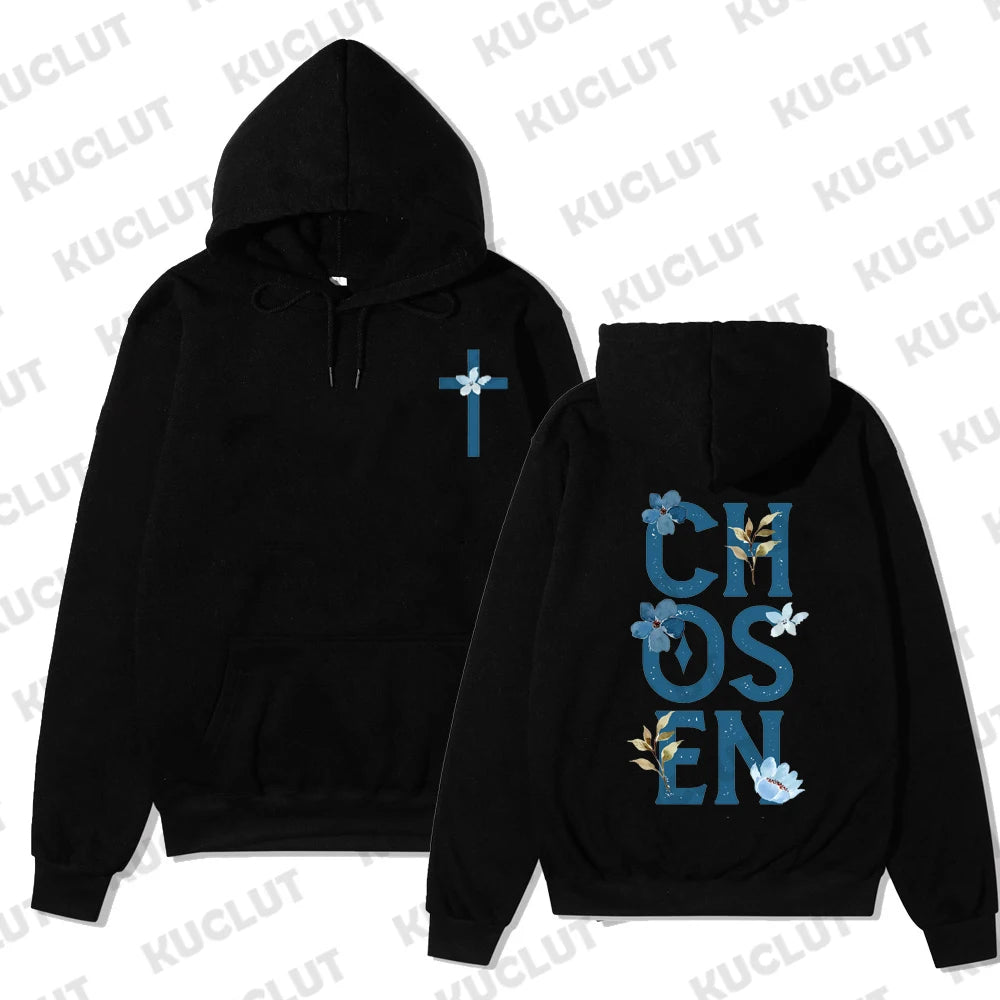 Floral Faith-Based Pullover Hoodie (Christian Apparel)