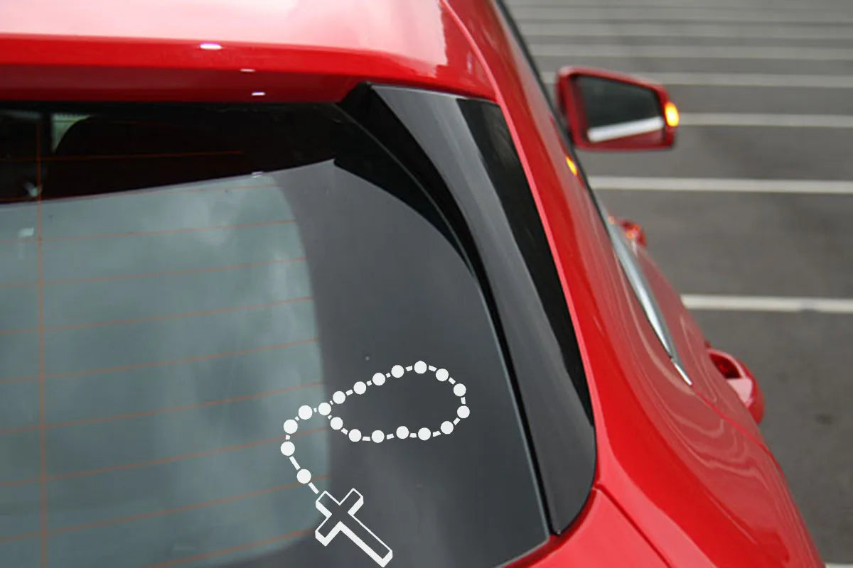 Cross Chain Vinyl Decal Car Sticker