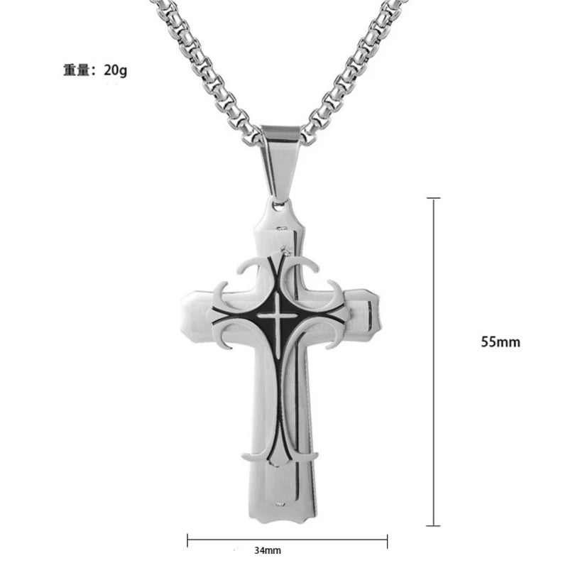 Multilayer Fashion Cross Pendant Necklace