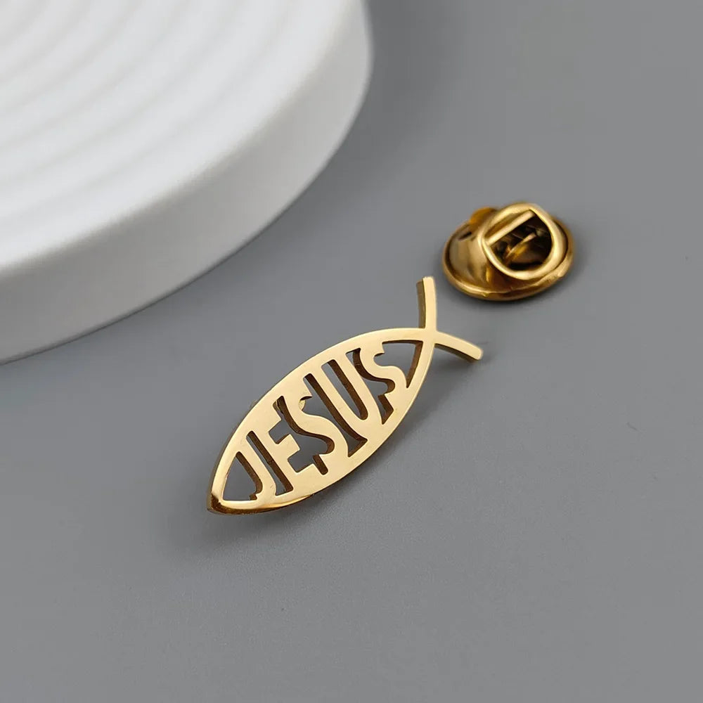 Stylish "Jesus Fish" Brooch