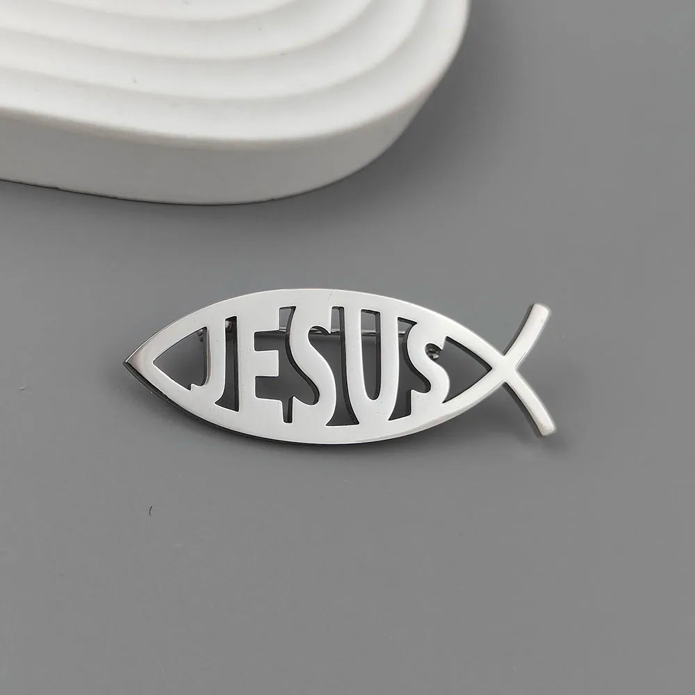 Stylish "Jesus Fish" Brooch