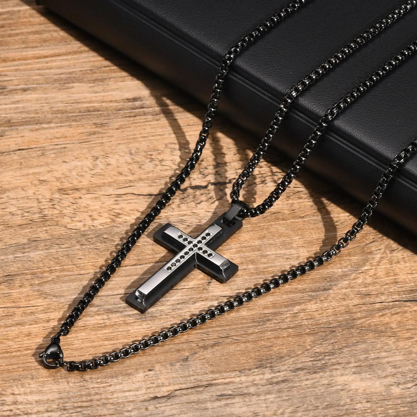 Double Layered Stainless Steel Pendant Necklace