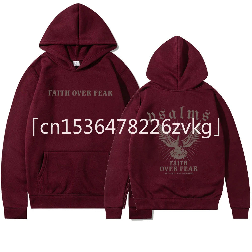 'Faith Over Fear' Pullover Hoodie w/Dove Print
