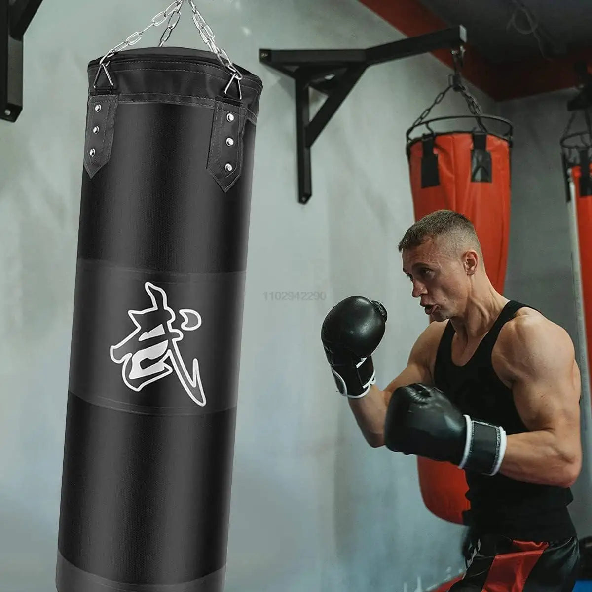 Heavy Boxing Bag w/Metal Chain Hook Carabiner (Unfilled)