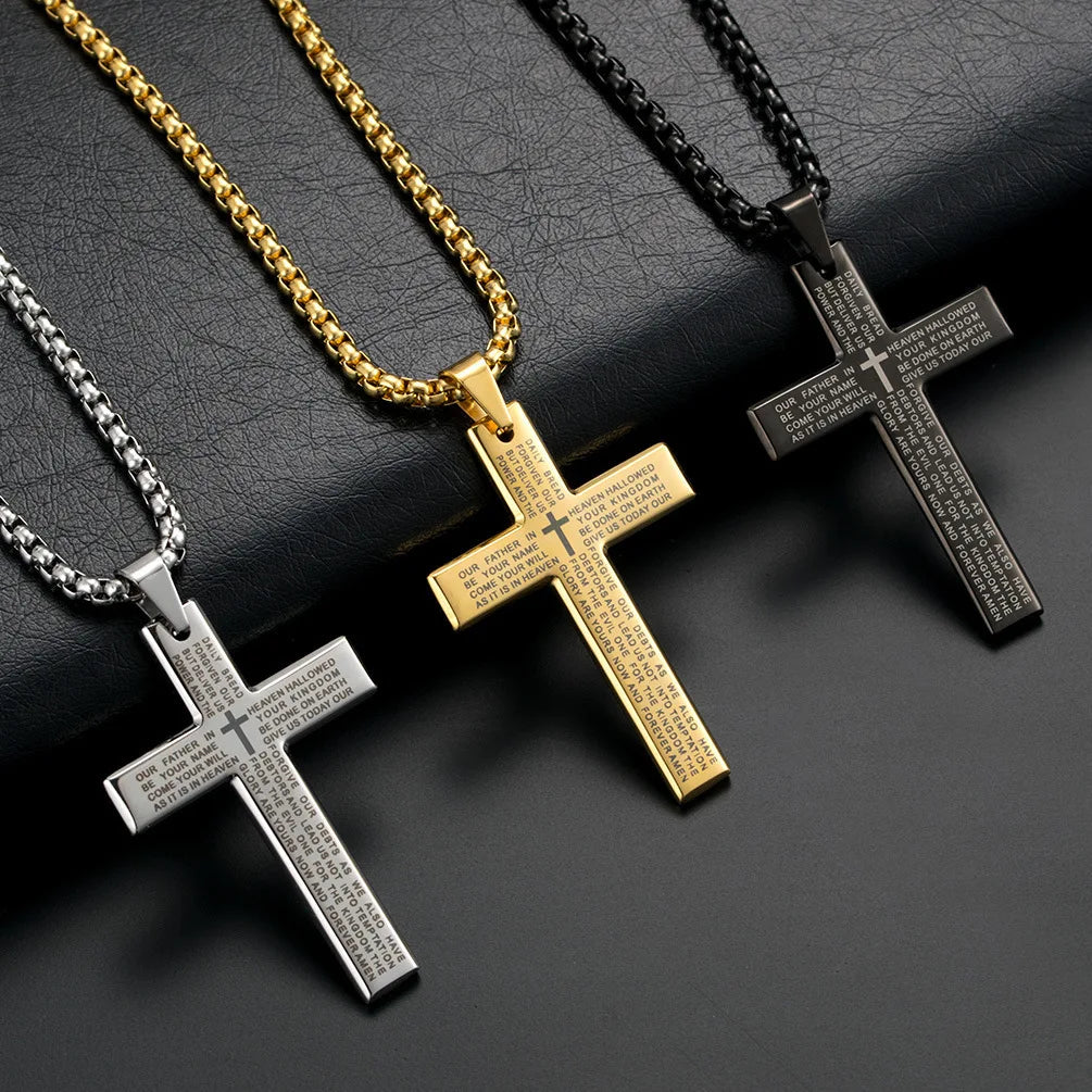 "DAILY BREAD" Cross Pendant