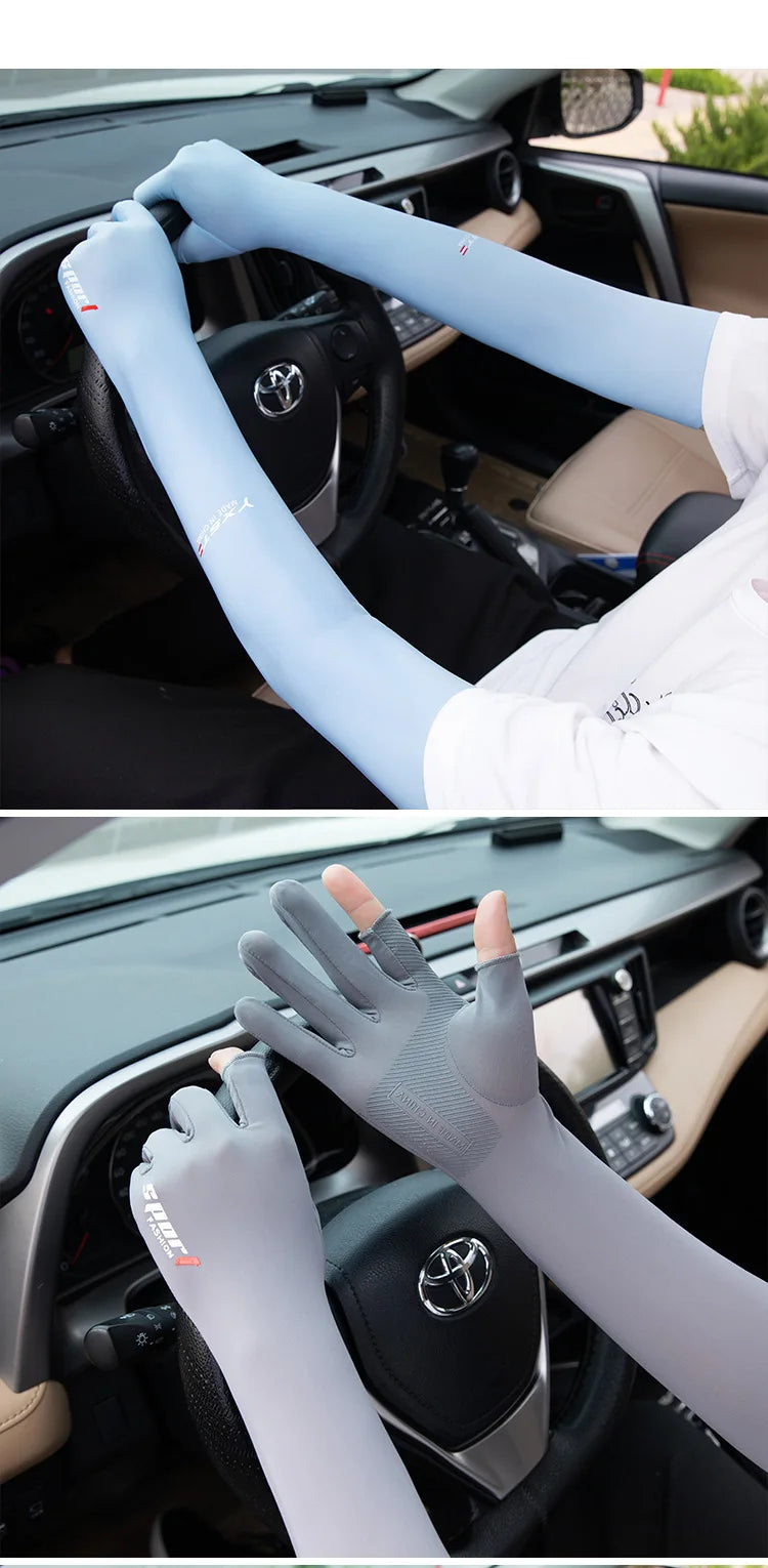 Ice Silk 2-Finger Compression Arm Sleeves