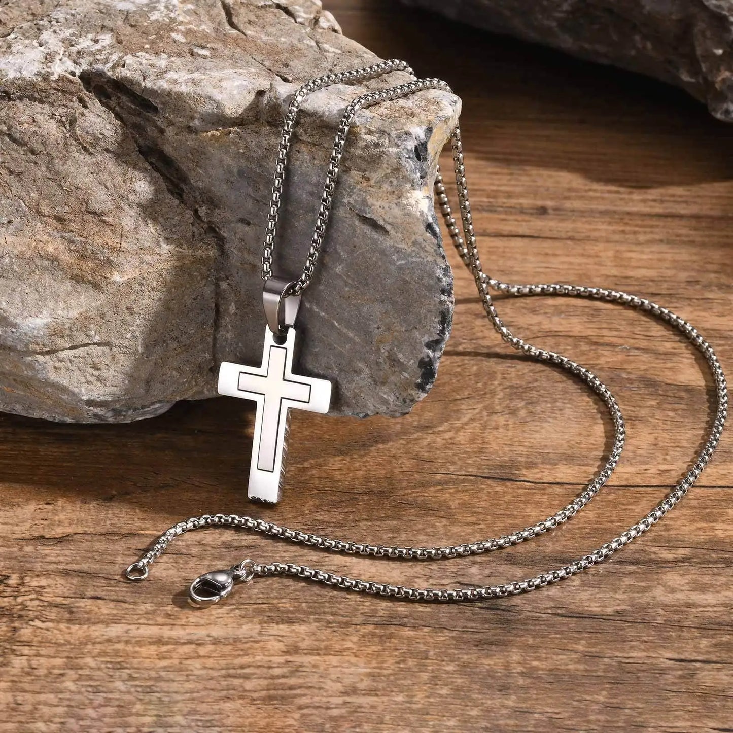 Stainless Steel Cross Pendant Necklace