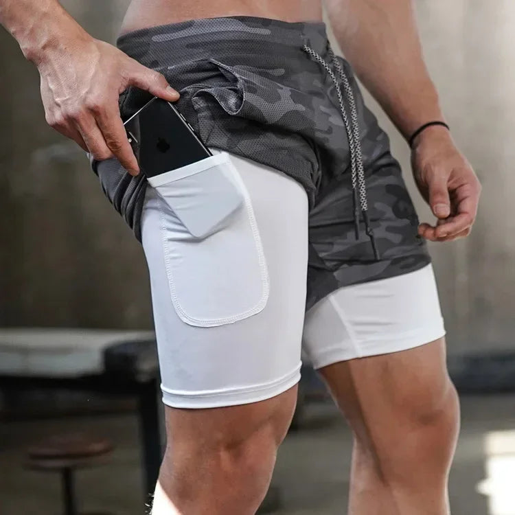 Assorted Y2K Cross Print 2-in-1 Compression Shorts
