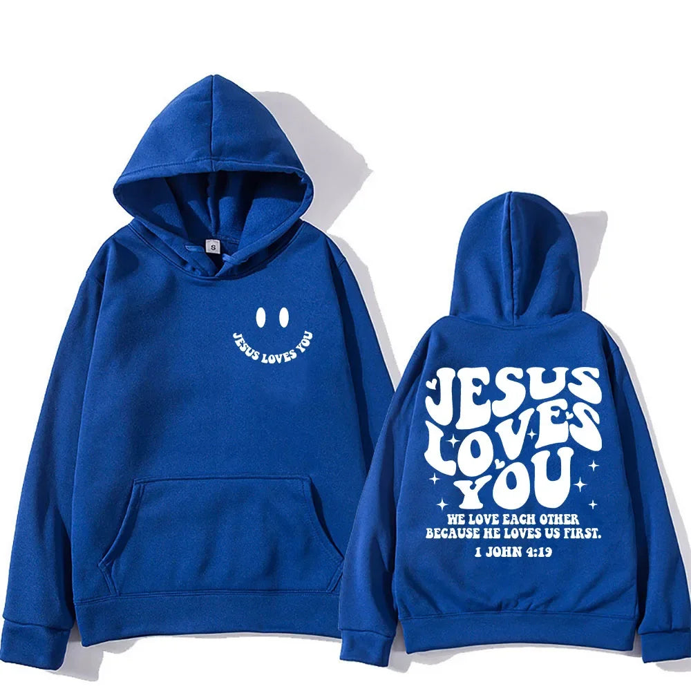 'Jesus Loves You' Print Pullover Hoodie #2 (Christian Apparel)