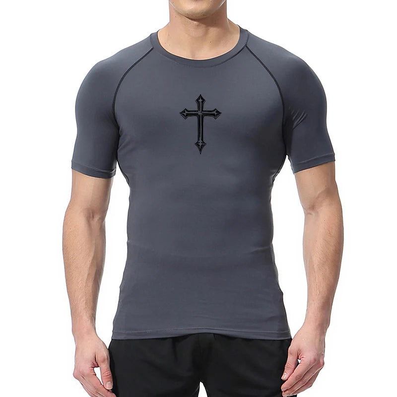 Cross-Print Compression Tee
