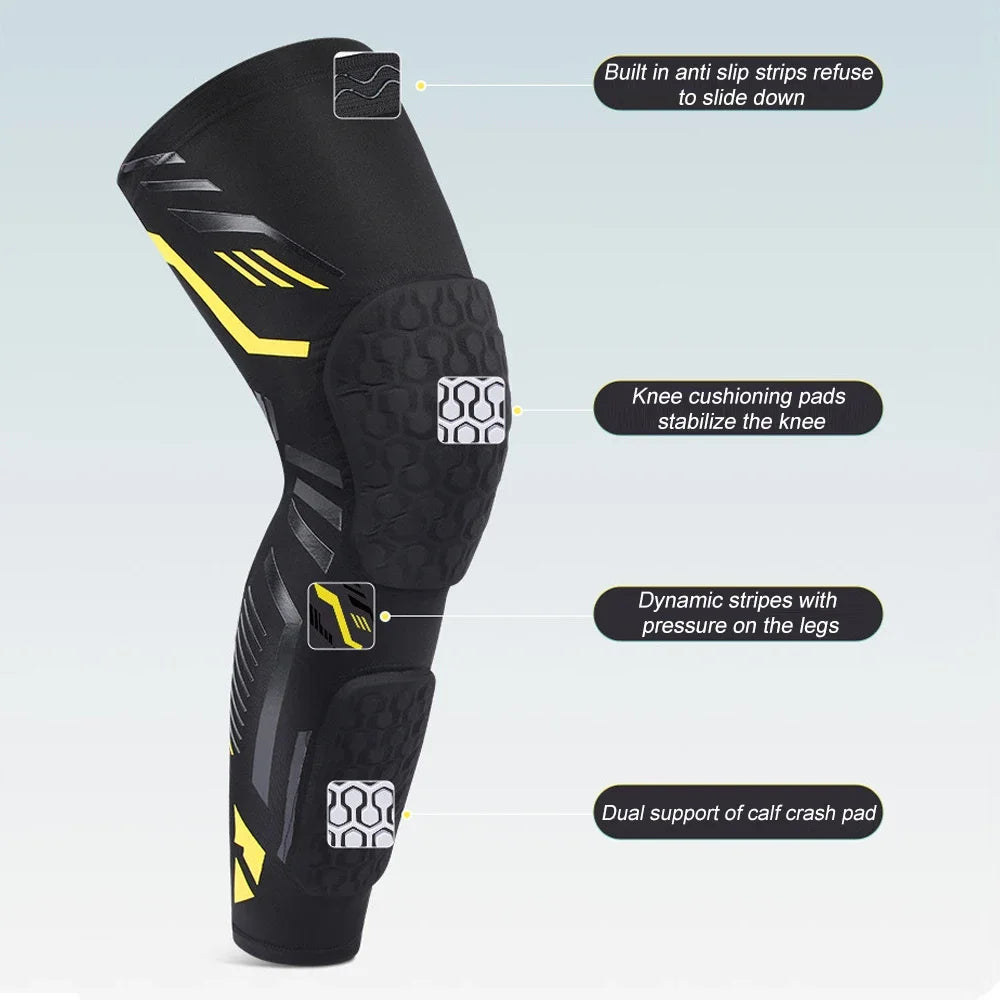 Long Leg Compression Sleeve + Anti-Collision Knee & Calf Pads