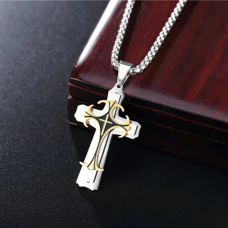 Multilayer Fashion Cross Pendant Necklace