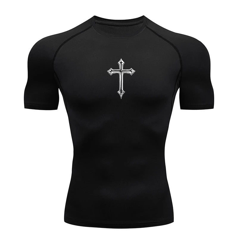 Cross-Print Compression Tee
