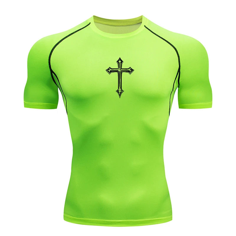 Cross-Print Compression Tee