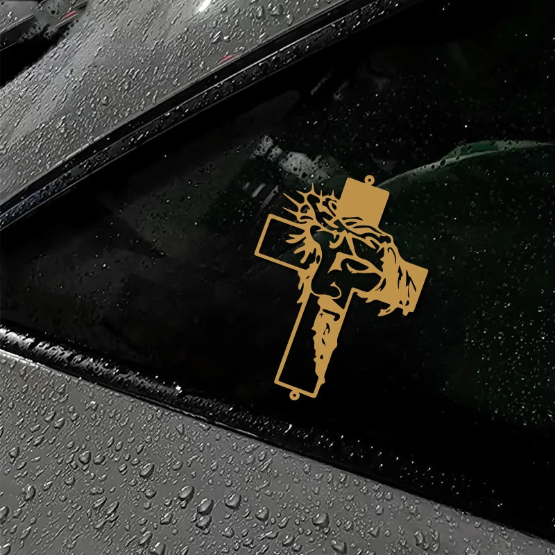 Jesus Cross Vinyl Decal Car Sticker