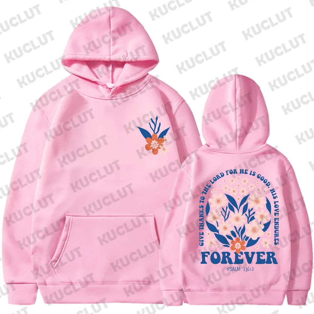 Floral Faith-Based Pullover Hoodie (Christian Apparel)