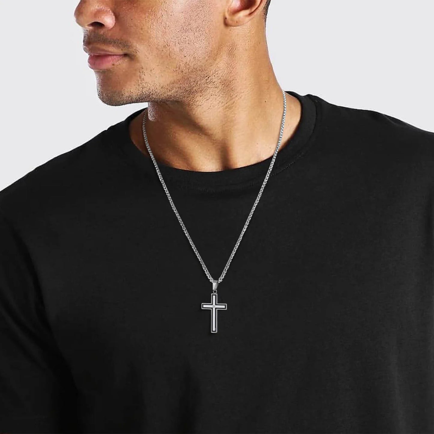 Unisex Stainless Steel Cross Necklaces