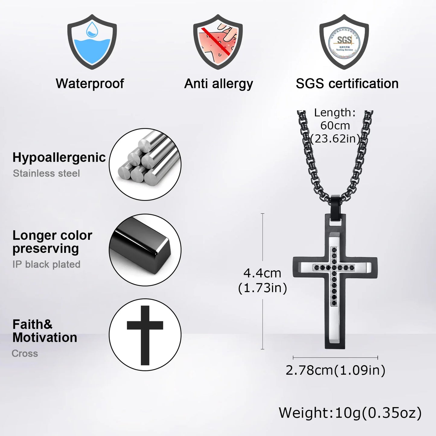 Double Layered Stainless Steel Pendant Necklace